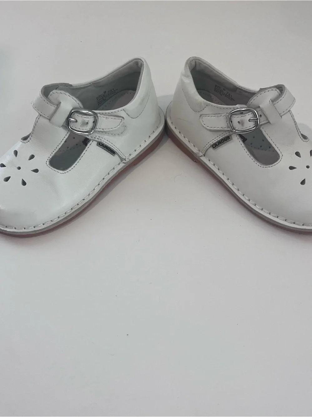 Lamour Girls White T Strap Mary Jane Leather Shoes Size 9 Toddler Summer Spring